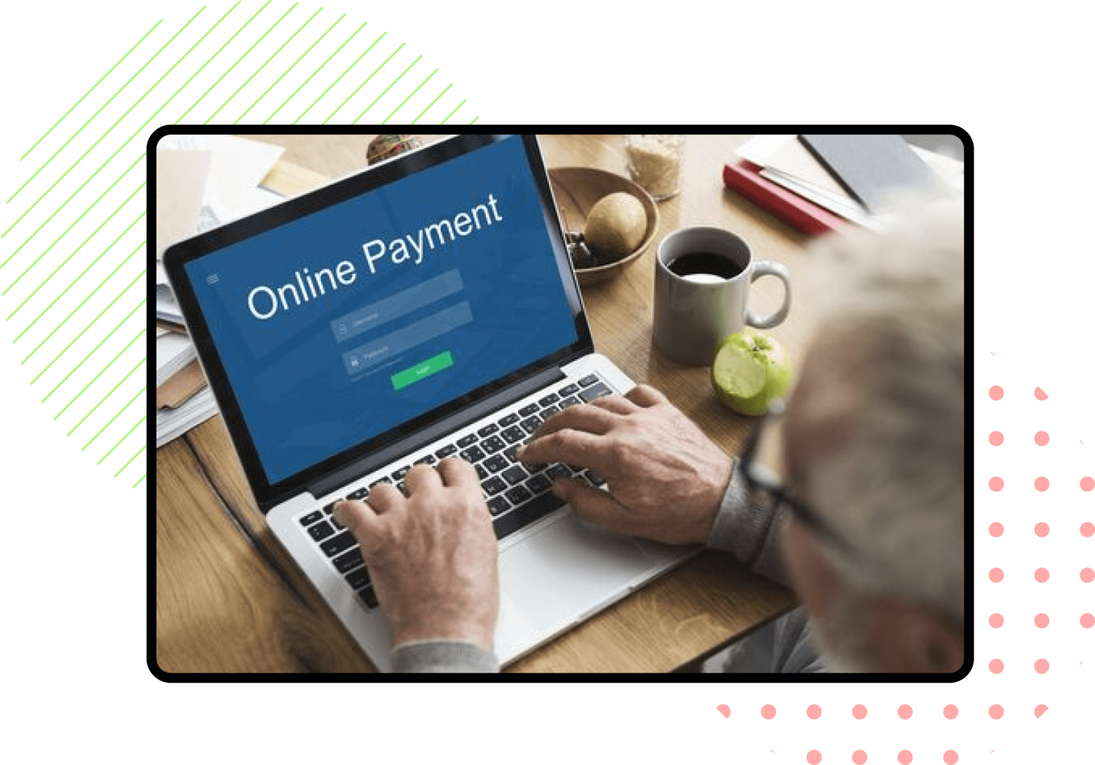 computer showing online payment